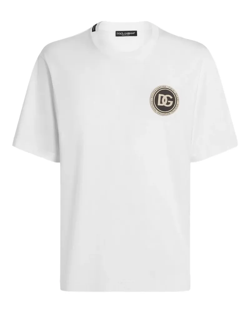 Dolce & Gabbana T-Shirt mit Logo-Patch - Weiß Weiß