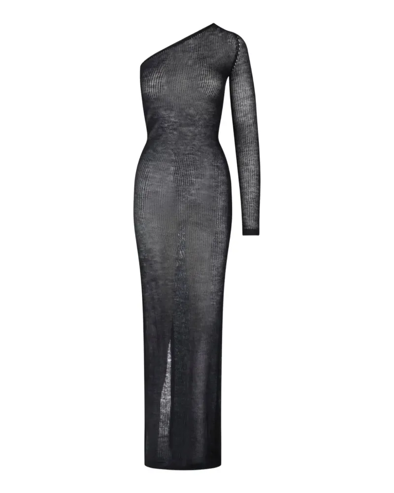 Rick Owens one-shoulder ribbed-knit dress - Schwarz Schwarz
