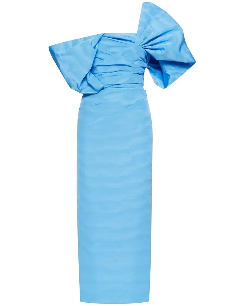Oscar de la Renta Asymmetrisches Kleid mit Raffung - Blau Blau