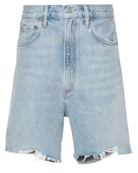 AGOLDE Stella Jeans-Shorts im Distressed-Look Blau