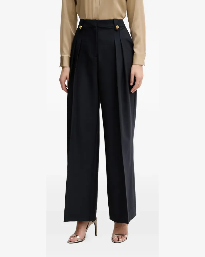 Barbour Avery gold-tone button pleated trousers - Blau Blau