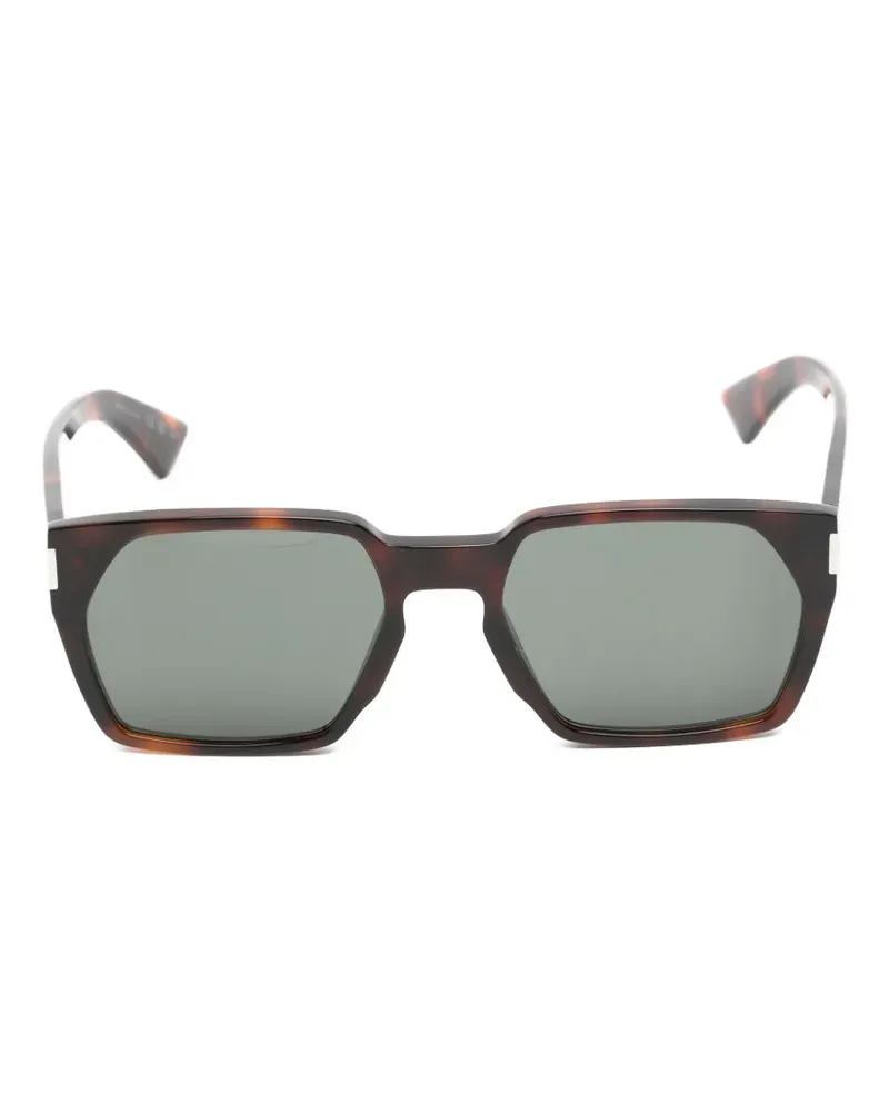 Saint Laurent tortoiseshell-effect geometric-frame sunglasses - Braun Braun
