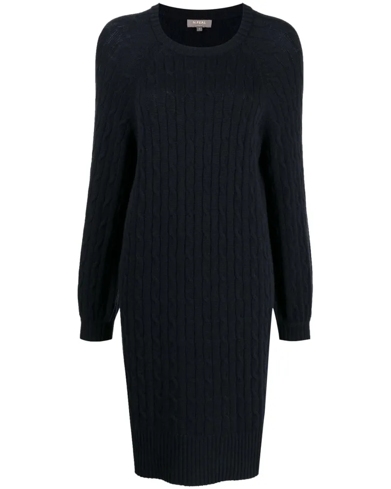 N.Peal Pullover mit Zopfmuster - Blau Blau