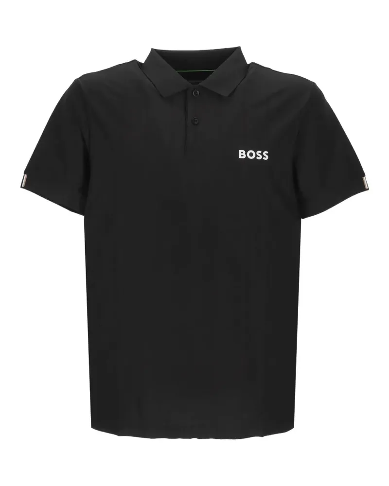 HUGO BOSS logo-print polo shirt - Schwarz Schwarz