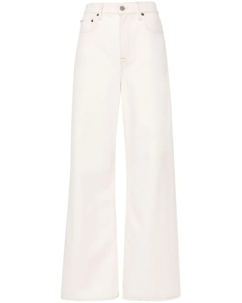 Ralph Lauren Weite High-Rise-Jeans Nude