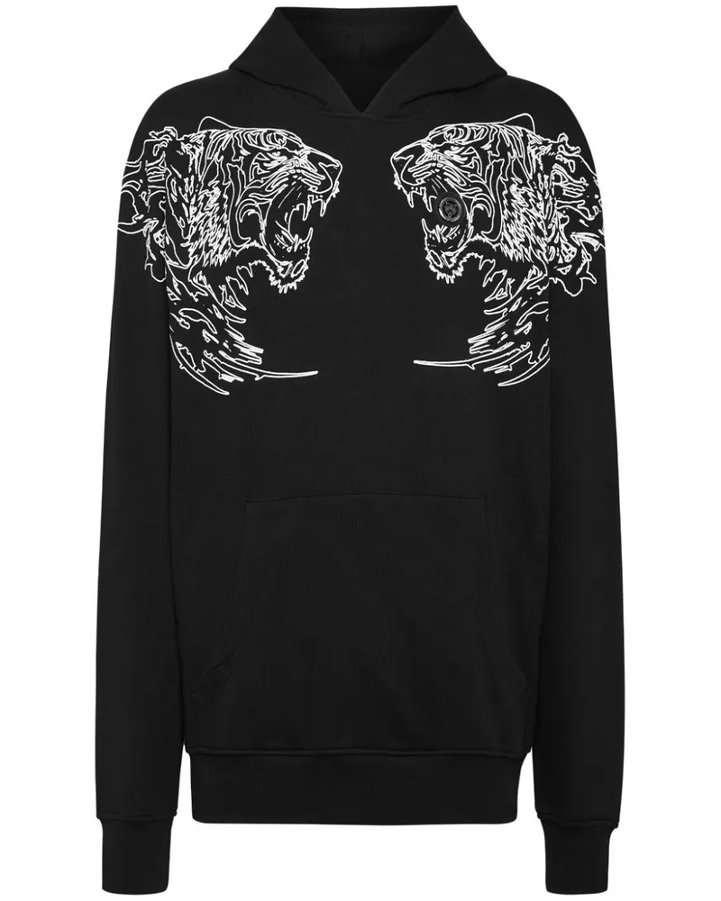 Philipp Plein Hoodie mit Tiger-Print - Schwarz Schwarz