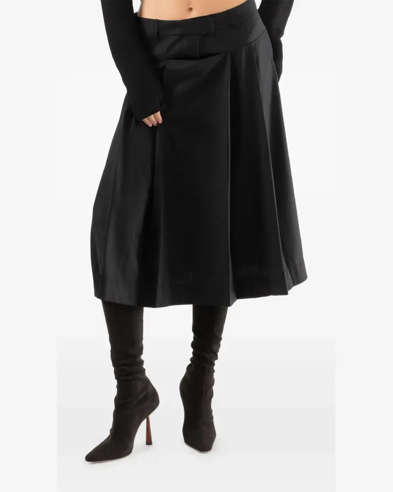 Aya Muse Oenia pleated midi skirt - Schwarz Schwarz