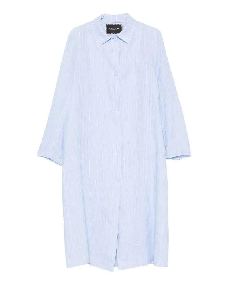 Fabiana Filippi striped linen shirt midi dress - Blau Blau