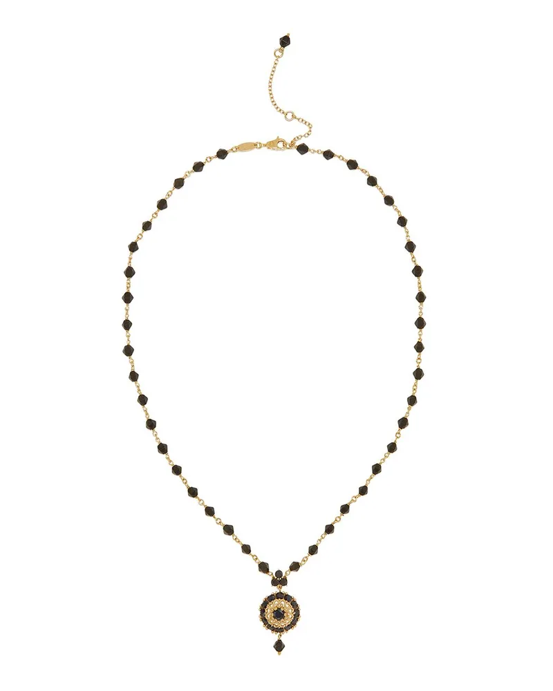 Dolce & Gabbana 18kt Sicily Gelbgoldhalskette mit Jade und Saphir Gold