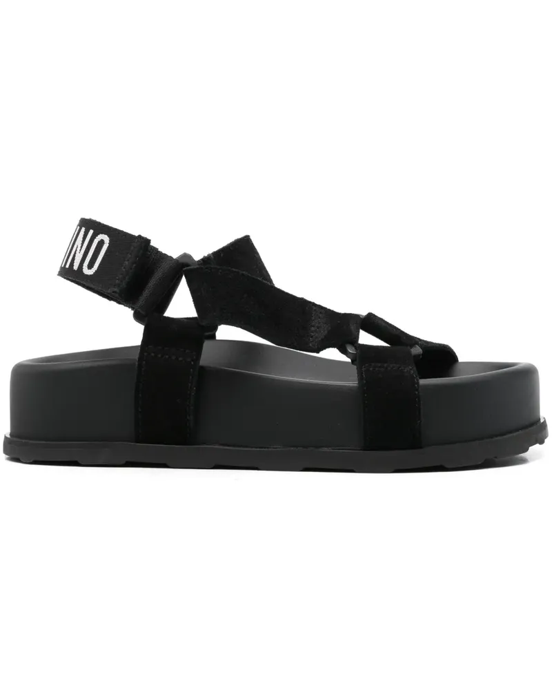 Moschino Sandalen mit Logo-Stickerei - Schwarz Schwarz