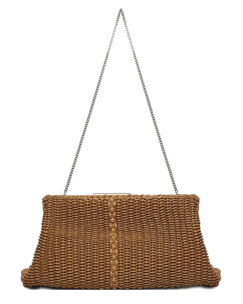 Saint Laurent Clutch mit Kettenriemen - Braun Braun