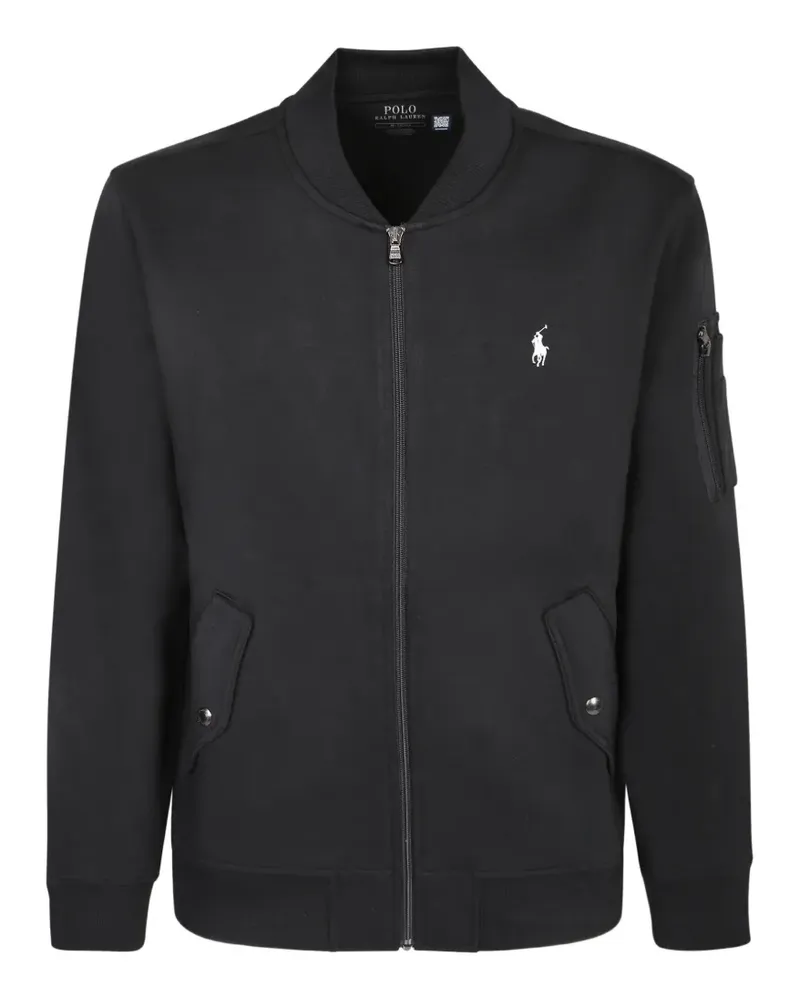 Ralph Lauren logo-embroidered zip-up cotton bomber jacket - Schwarz Schwarz