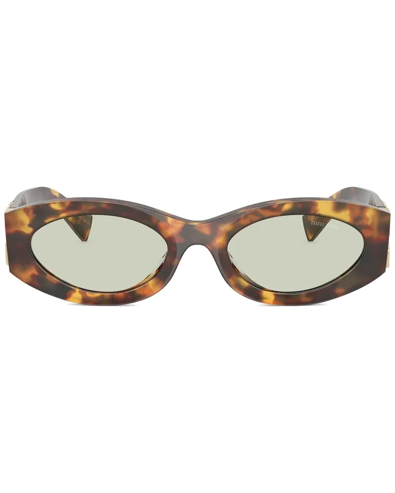 Miu Miu Sonnenbrille mit Logo - Braun Braun