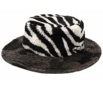 Faux-Fur-Hut mit Zebra-Print