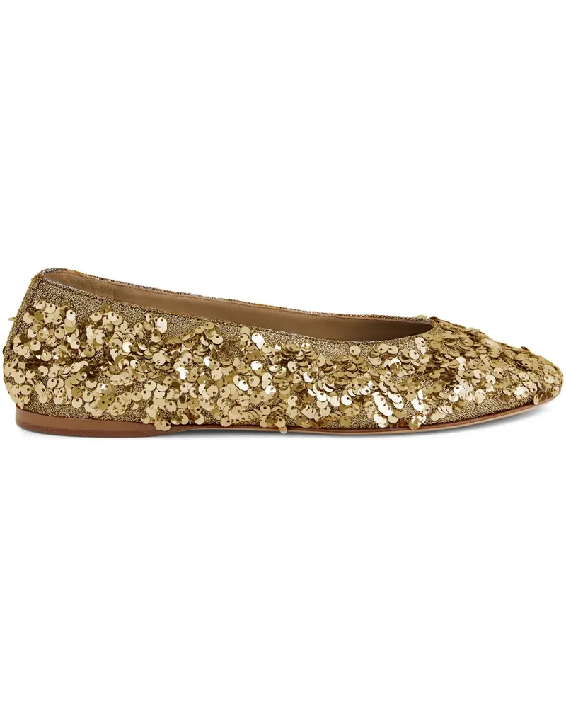 Paco Rabanne sequin-embellished ballet flats - Gold Gold