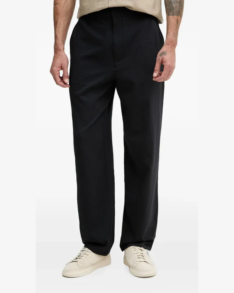 Armani Exchange Seersucker-Hose mit Logo-Schild - Blau Blau