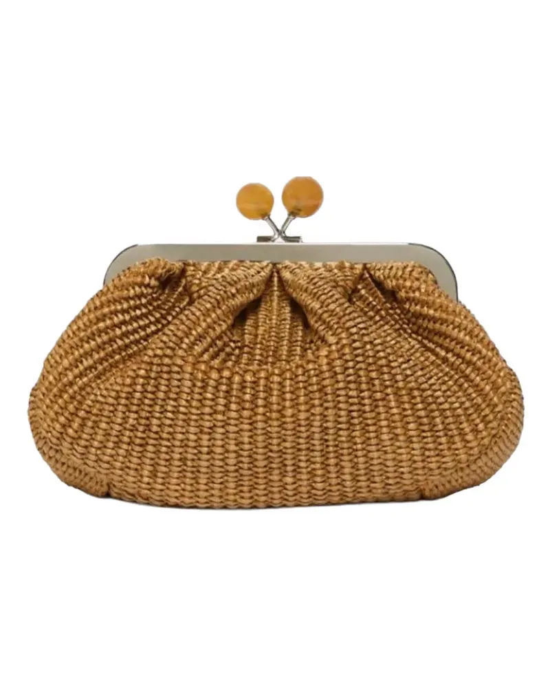 Max Mara small Pasticcino woven raffia-effect sphere tote bag - Nude Nude