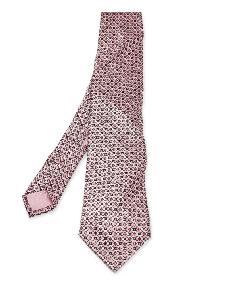 Brioni Krawatte mit Blumenmuster - Rosa Rosa