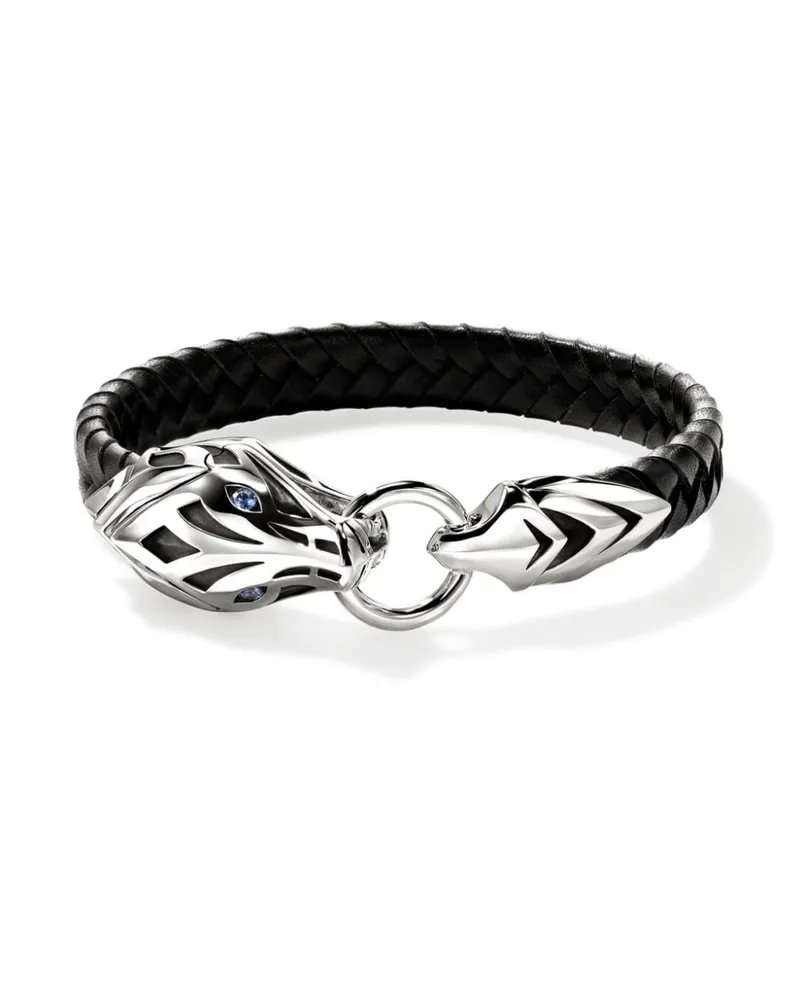 John Hardy Naga Armband mit Saphir aus Sterlingsilber und Leder Silber