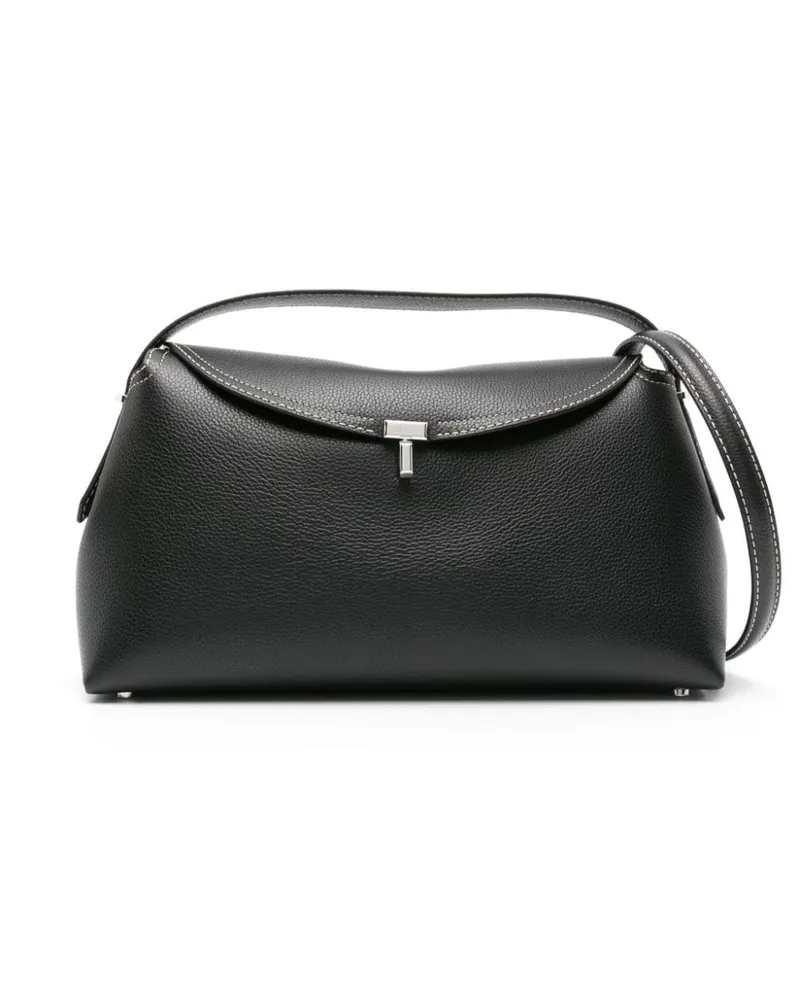 Totême Abgerundete T-Lock Schultertasche - Schwarz Schwarz