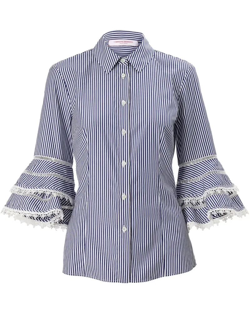 Carolina Herrera New York Hemd mit Spitzenborten - Blau Blau