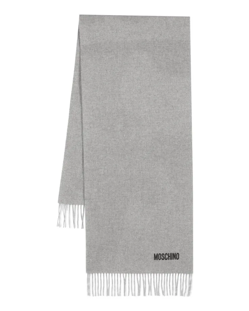 Moschino Schal mit Fransen - Grau Grau