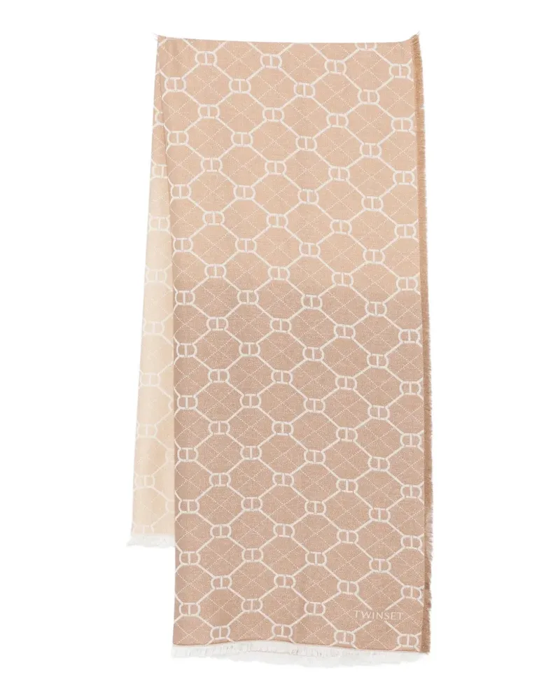 Twin-Set Schal mit Logo-Muster - Nude Nude