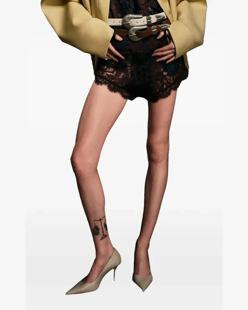 ALMAZ Pillowtalk lace-overlay mini shorts - Blau Blau