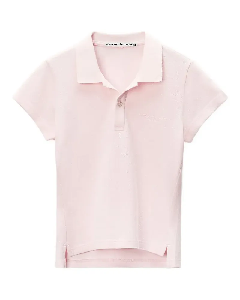 Alexander Wang Piqué-Poloshirt mit Logo-Stickerei - Rosa Rosa