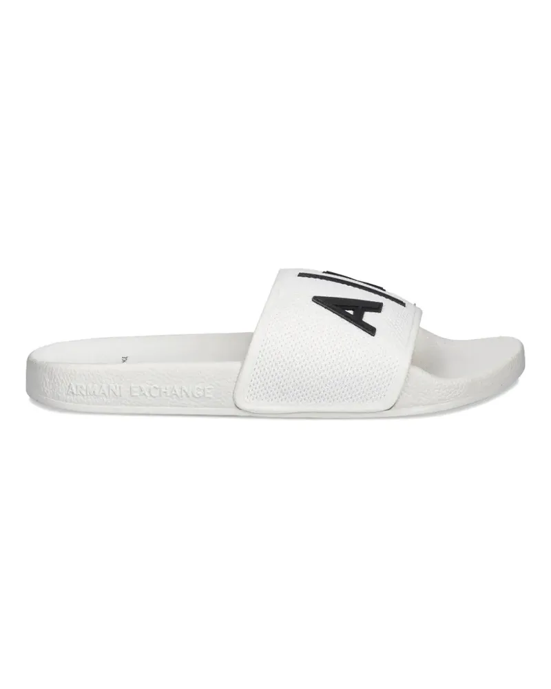 Armani Exchange Pantoletten mit Mesh-Struktur - Weiß Weiß