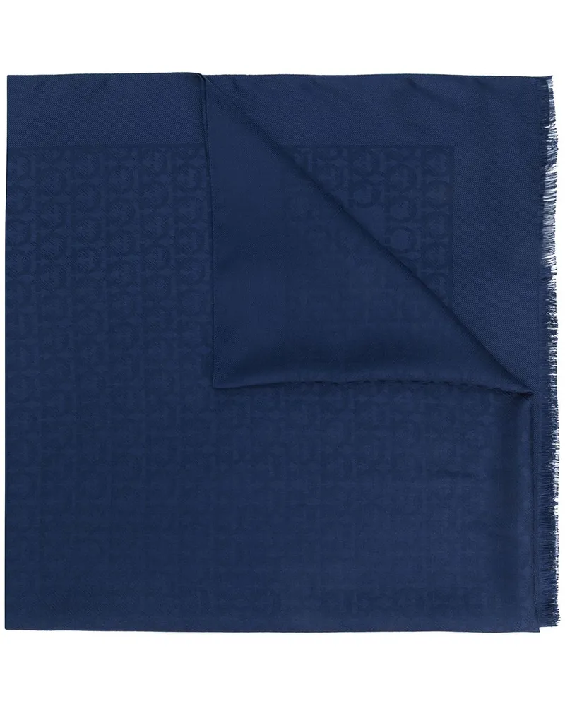 Ferragamo Schal mit Gancini-Print - Blau Blau