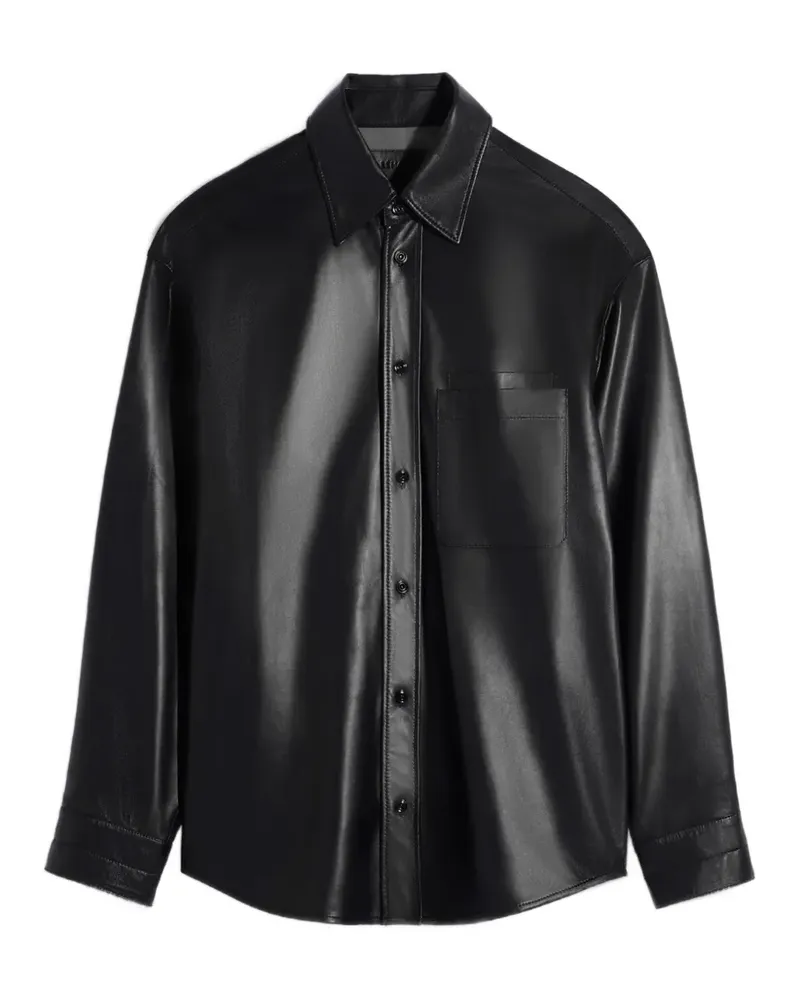 Christophe Lemaire Hemdjacke mit Tasche - Schwarz Schwarz