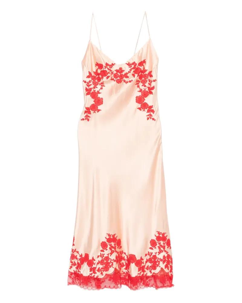 Ermanno Scervino floral-embroidered midi dress - Nude Nude