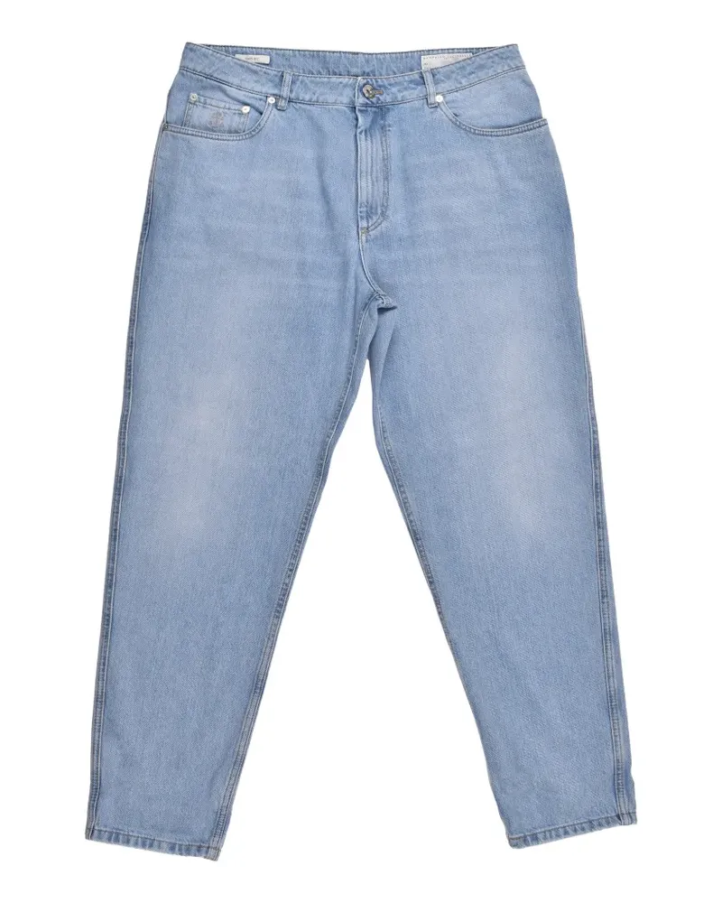 Brunello Cucinelli faded-effect tapered jeans - Blau Blau