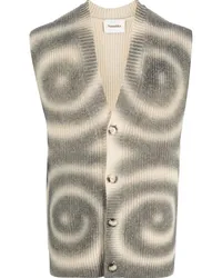 Nanushka Ärmelloser Cardigan mit grafischem Print Nude