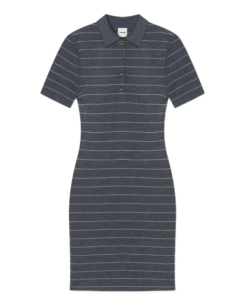 Nanushka polo-neck striped mini dress - Grau Grau