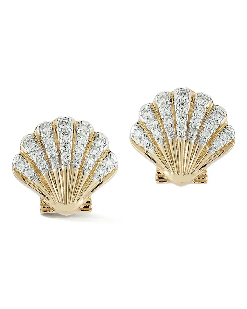 MATEO 14kt Venus Gelbgoldohrringe mit Diamanten Gold