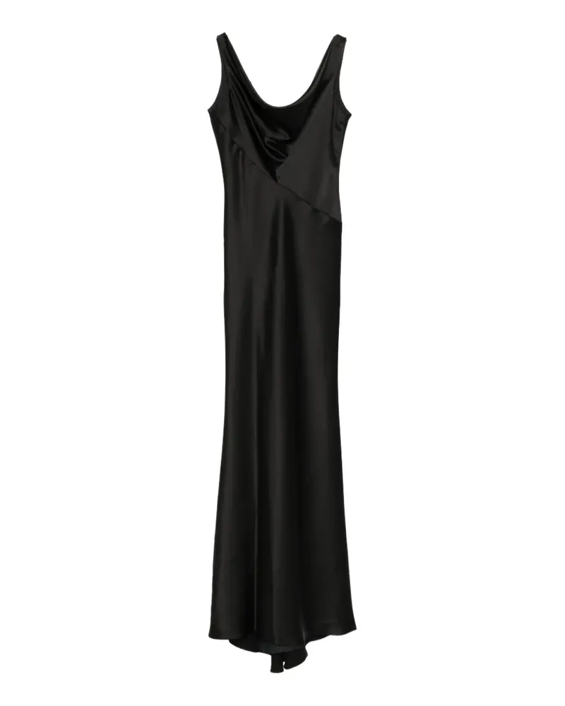 Amsale Bias Cut Maxikleid mit drapiertem Ausschnitt - Schwarz Schwarz