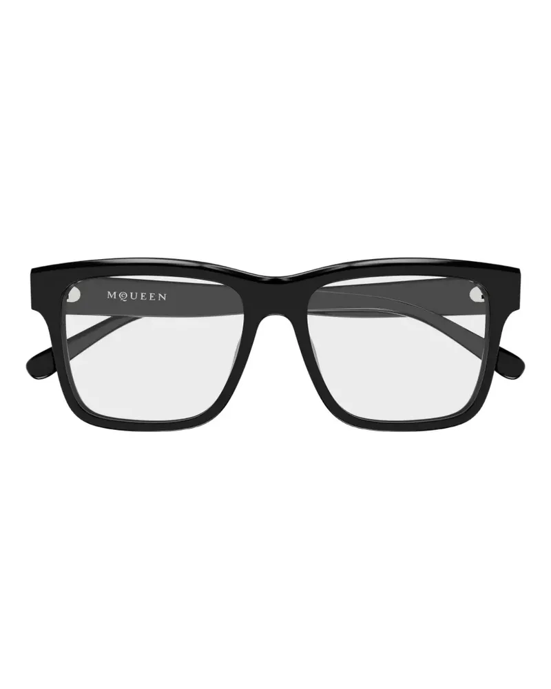 Alexander McQueen Brille mit eckigem Gestell - Schwarz Schwarz