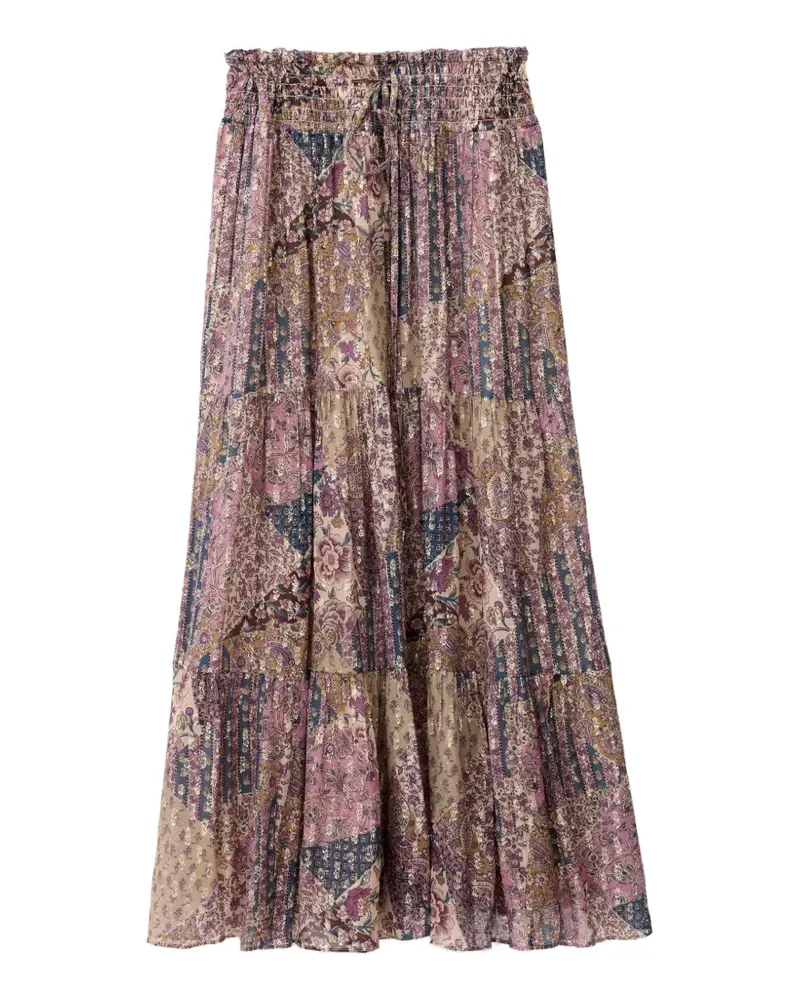 ba&sh Pitsy paisley-print tiered skirt - Rosa Rosa