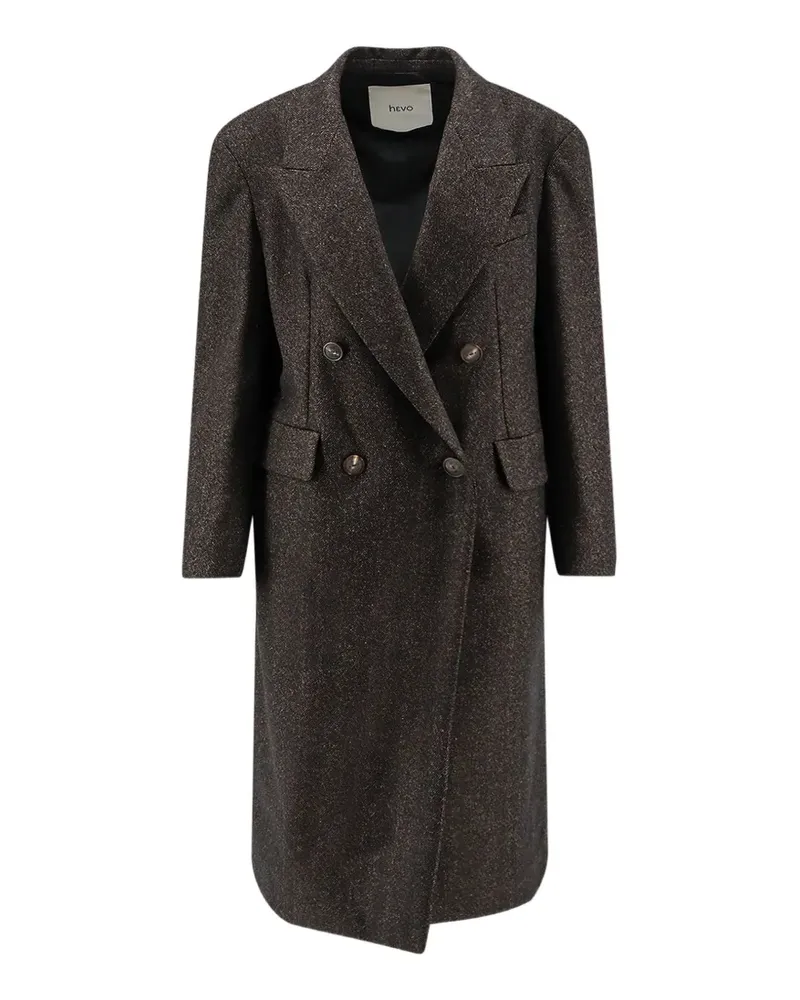 Hevò double-breasted herringbone coat - Braun Braun
