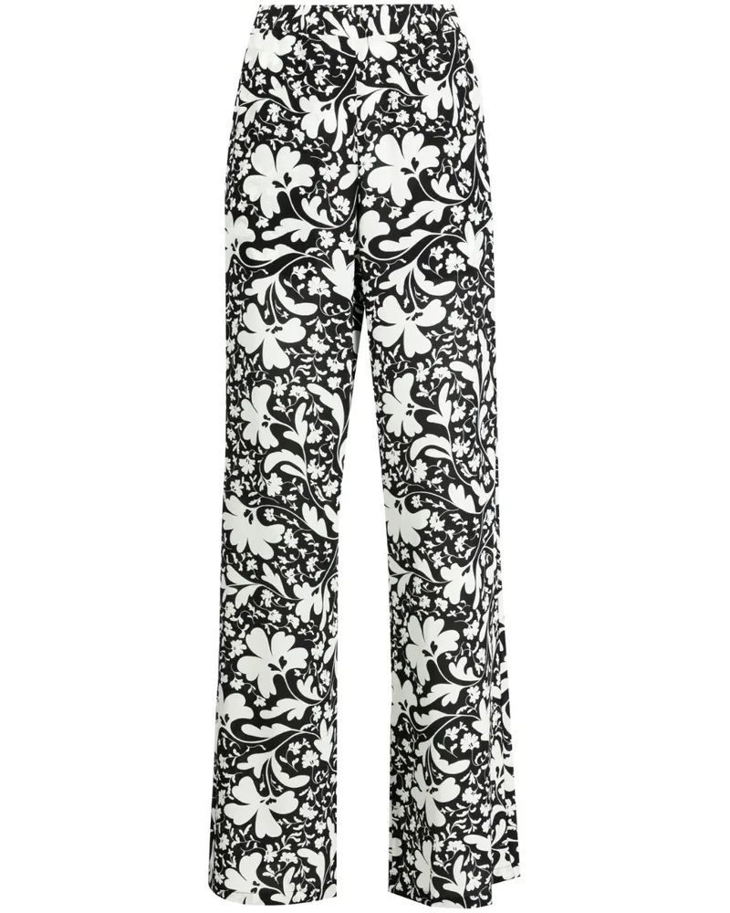 Stella McCartney Weite Hose mit floralem Print Weiß