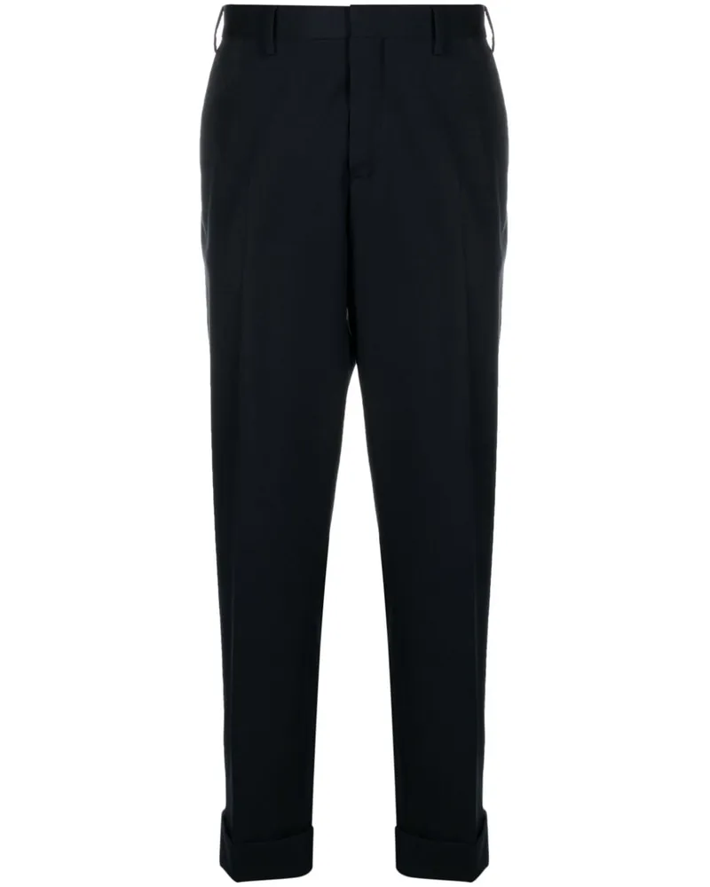 Dries van Noten Tapered-Hose mit Umschlag Blau