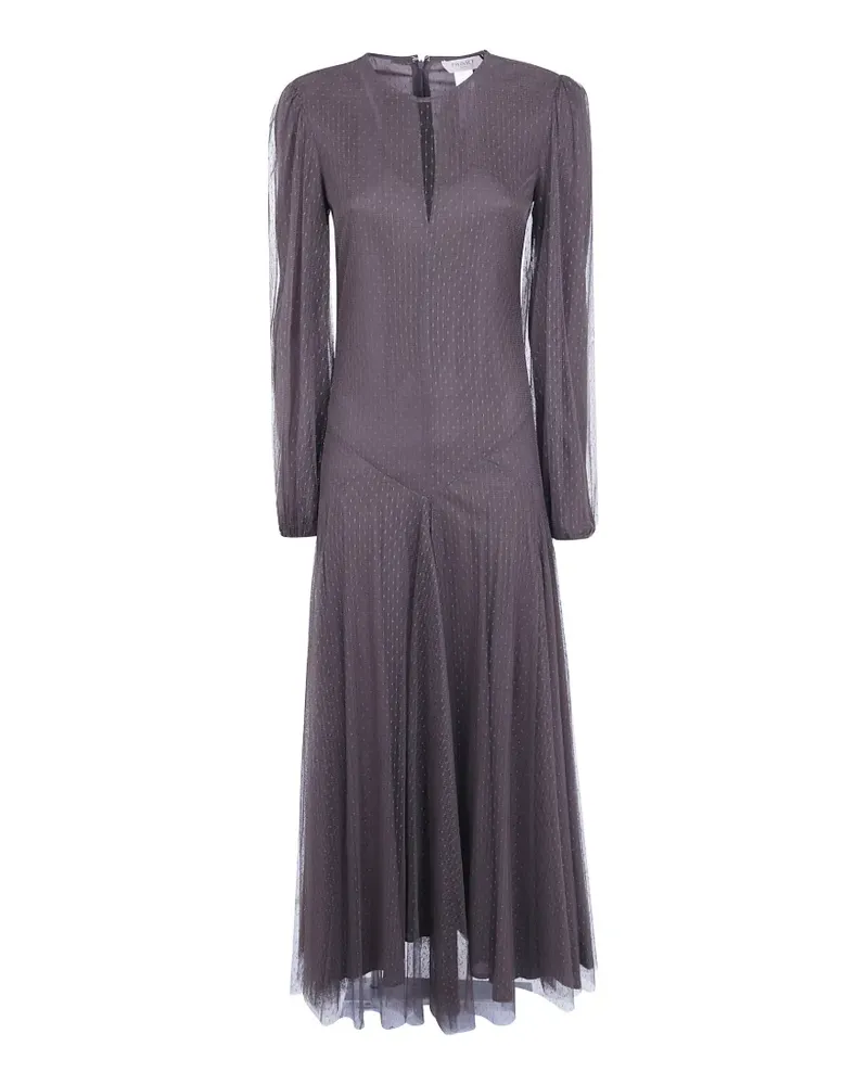 Twin-Set Ausgestelltes Midikleid - Braun Braun