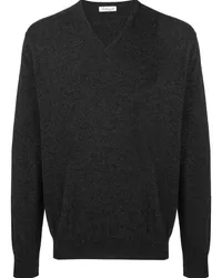 Leathersmith of London Strickpullover mit V-Ausschnitt Grau