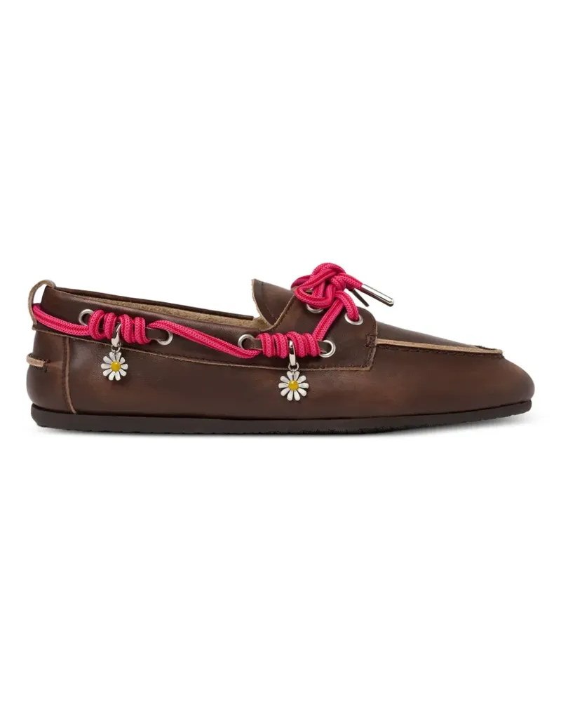 Scarosso Avery floral-charms boat shoes - Braun Braun