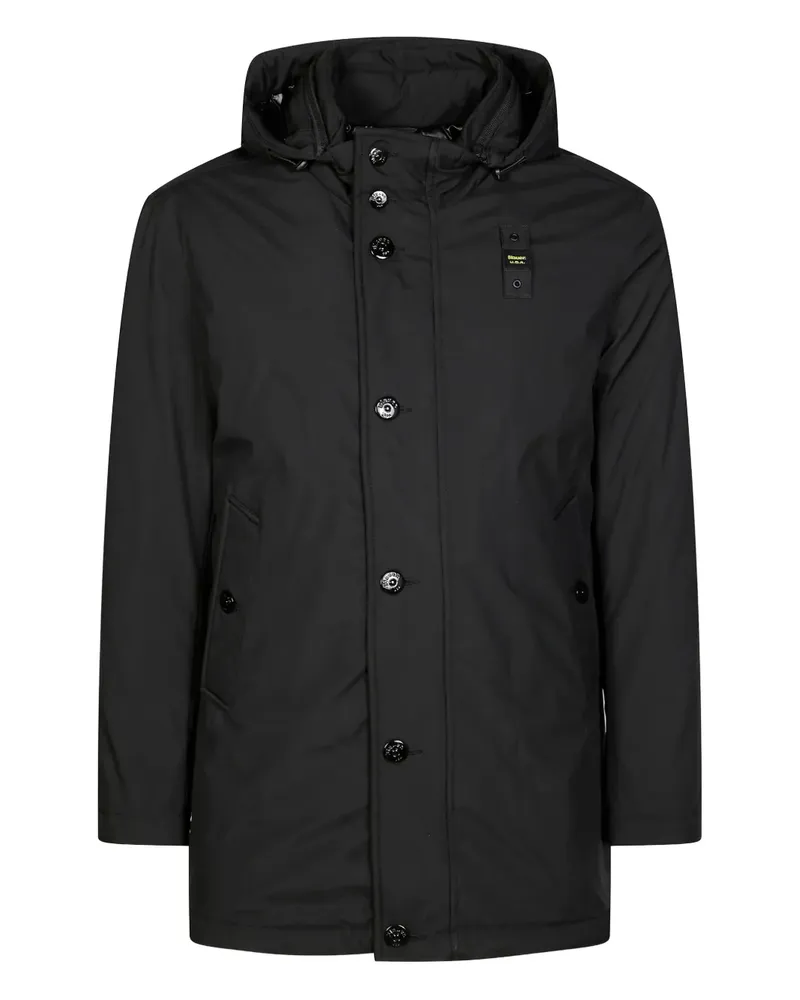 Blauer Chester Parka mit Kapuze - Schwarz Schwarz
