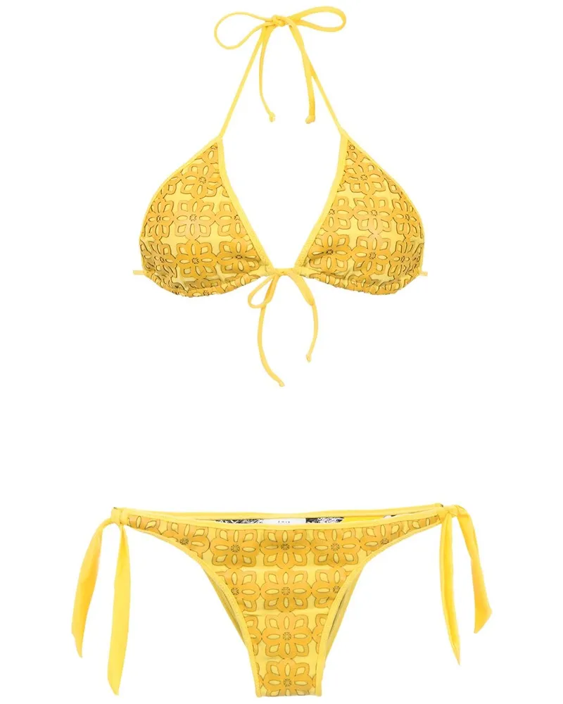 Amir Slama Texturierter Bikini - Gelb Gelb