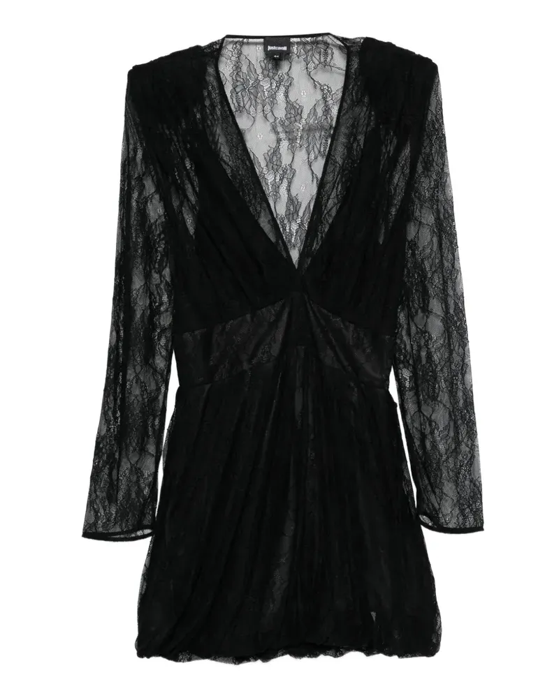 Just Cavalli lace V-neck mini dress - Schwarz Schwarz