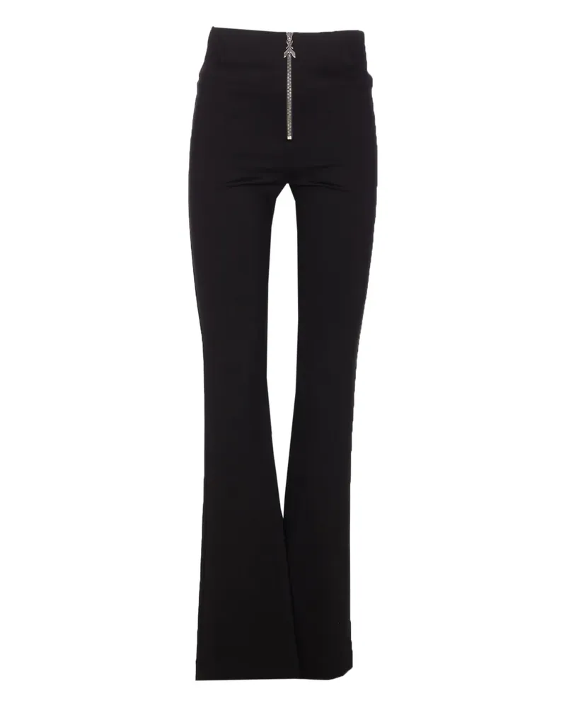 Patrizia Pepe Ausgestellte Hose mit Logo - Schwarz Schwarz